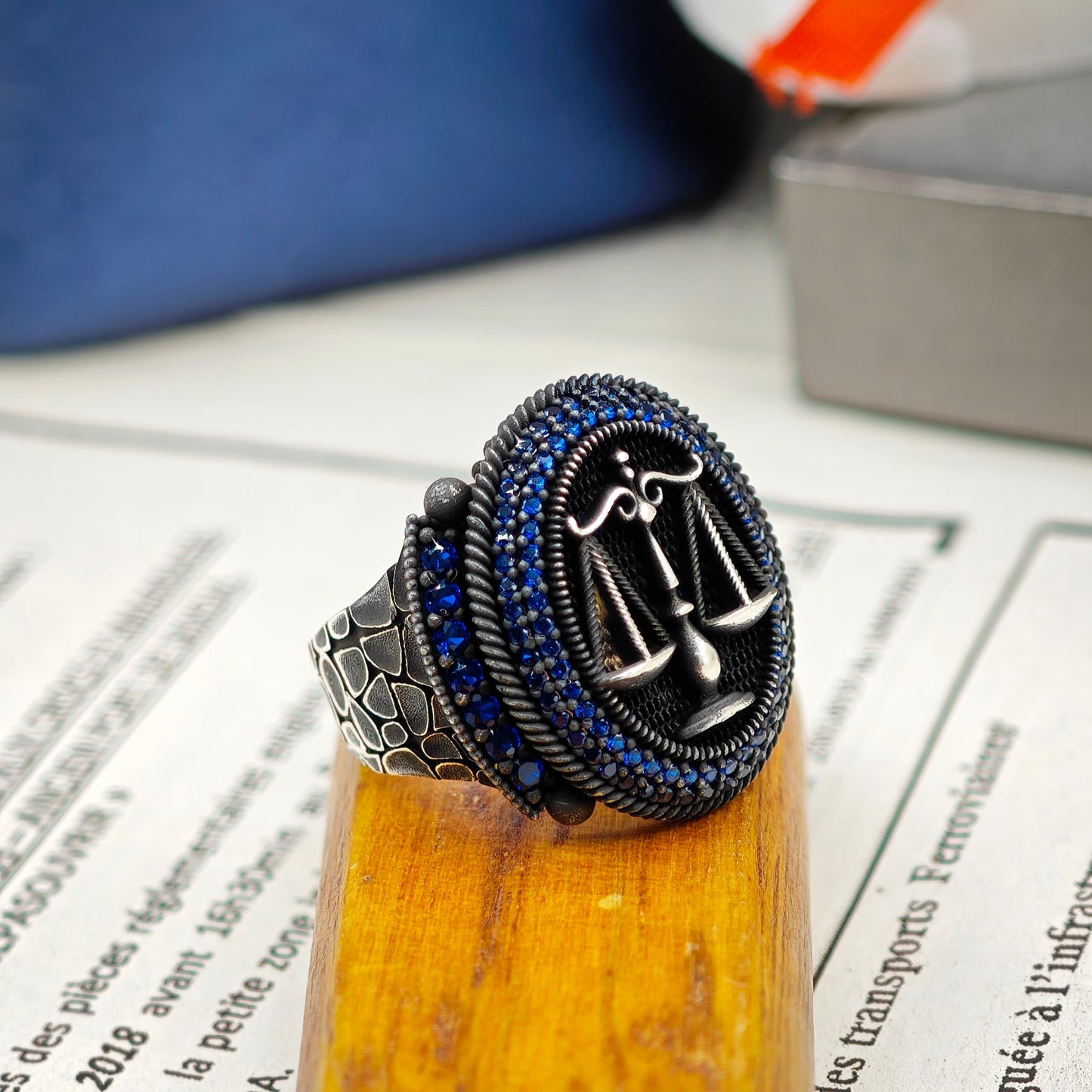 Bague justice blue